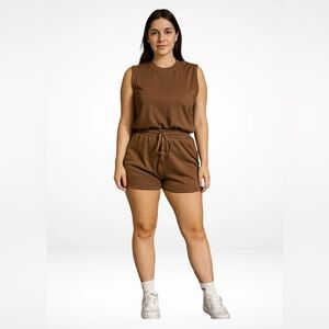 SHEIN Brown Sleeveless  Top & Shorts Lounge Set – NWOT, Size M
